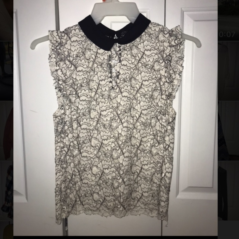 See through, lace work top